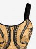 Skull Octopus Bat Print Hawaii Tank Dress - Bronze 1X