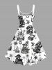Raccoon Pirate Coconut Tree Ship Rudder Cruise Print Hawaii Tank Dress -  