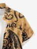 Skull Octopus Bat Print Matching Hawaii Beach Outfit For Couples - Bronze 
