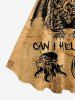 Skull Octopus Bat Print Matching Hawaii Beach Outfit For Couples - Bronze 