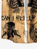 Skull Octopus Bat Print Matching Hawaii Beach Outfit For Couples - Bronze 