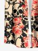 Skulls Flowers Print Matching Hawaii Beach Outfit For Couples -  