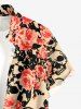 Skulls Flowers Print Matching Hawaii Beach Outfit For Couples -  