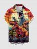 Dinosaur Moon Cloud Print Matching Hawaii Beach Outfit For Couples - Orange Foncé 