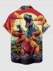 Dinosaur Moon Cloud Print Matching Hawaii Beach Outfit For Couples - Orange Foncé 