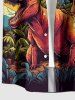 Dinosaur Moon Cloud Print Matching Hawaii Beach Outfit For Couples - Orange Foncé 