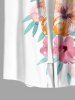 Hibiscus Flower Leaf Print Matching Hawaii Beach Outfit For Couples -  