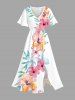 Hibiscus Flower Leaf Print Matching Hawaii Beach Outfit For Couples -  