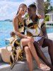 Geometric Graphic Flower Chain Print Matching Hawaii Beach Outfit For Couples -  