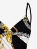 Geometric Graphic Flower Chain Print Matching Hawaii Beach Outfit For Couples -  