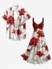 Flower Leaf Print Matching Hawaii Beach Outfit For Couples - Rouge Vineux 