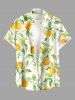 Orange Leaf Oil Painting Print Buttons Pocket Hawaii Shirt For Men -  