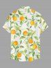 Orange Leaf Oil Painting Print Buttons Pocket Hawaii Shirt For Men -  