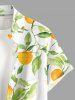 Orange Leaf Oil Painting Print Buttons Pocket Hawaii Shirt For Men -  