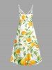 Orange Leaf Oil Painting Print Surplice Hawaii Cami Dress - Vert S