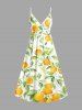 Orange Leaf Oil Painting Print Surplice Hawaii Cami Dress - Vert M