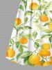 Orange Leaf Oil Painting Print Surplice Hawaii Cami Dress - Vert 4X