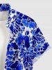 Flowers Leaf Watercolor Print Buttons Pocket Hawaii Shirt For Men -  