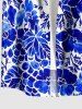 Flowers Leaf Watercolor Print Buttons Pocket Hawaii Shirt For Men -  