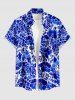 Flowers Leaf Watercolor Print Buttons Pocket Hawaii Shirt For Men -  