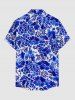 Flowers Leaf Watercolor Print Buttons Pocket Hawaii Shirt For Men -  