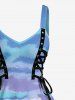 Coconut Tree Colorful Painting Print Hawaii Lace Up A Line Dress -  