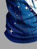 Curve Ombre Stars Print Hawaii Zipper Polo Shirt For Men -  