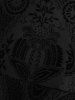 Flower Paisley Flocking Lace Trim Mermaid Cami Dress With Leaf Buckle Flare Sleeve Shrug Top -  