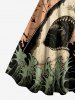 Robe trapèze Hawaii à imprimé requin et plantes marines - orange clair 1X
