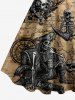 Skull Skeleton Pirate Ship Rudder Anchor Cruise Print Hawaii Tank Dress - Bronze XXS