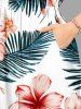 Hibiscus Flower Tropical Leaf Print Split Hawaii Midi Dress - Rouge 1X