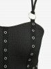 Plus Size Flower Lace Trim Crisscross Strappy Textured Dress with Removable Cross -  
