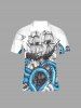 Octopus Sailboat Ship Rudder Cruise Print Matching Hawaii Beach Outfit For Couples - Pers 