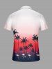 Coconut Tree Flamingo Ombre Print Matching Hawaii Beach Outfit For Couples - Rouge Rose 