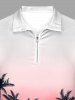 Coconut Tree Flamingo Ombre Print Matching Hawaii Beach Outfit For Couples - Rouge Rose 