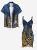 African Printed Matching Couple Outfit Leopard Snake Zebra Hawaiian Set -  