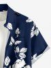 Flowers Leaf Print Matching Hawaii Beach Outfit For Couples - Bleu profond 