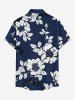 Flowers Leaf Print Matching Hawaii Beach Outfit For Couples - Bleu profond 