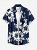 Flowers Leaf Print Matching Hawaii Beach Outfit For Couples - Bleu profond 