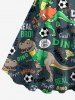 Cartoon Dinosaur Football Letters Print Matching Outfit For Couples -  