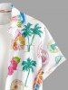 Coconut Tree Sailboat Hibiscus Flower Print Matching Hawaii Beach Outfit For Couples -  