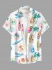 Coconut Tree Sailboat Hibiscus Flower Print Matching Hawaii Beach Outfit For Couples -  