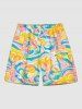 Coconut Tree Sea Waves Bird Print Matching Hawaii Beach Outfit For Couples -  