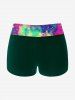 Plus Size Skull Glitter Print Boyshorts Tankini Swimsuit (Adjustable Shoulder Strap) -  