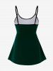 Plus Size Skull Glitter Print Boyshorts Tankini Swimsuit (Adjustable Shoulder Strap) -  