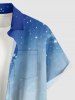 Flower Leaf Ombre Print Hawaii Button Pocket Shirt For Men -  