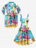 Seascape Flamingo Coconut Tree Print Hawaii Tank Dress -  