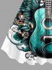 Robe débardeur Hawaii à imprimé fleur, guitare et aile - Turquoise Foncée 1X