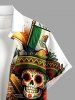 Football Skull Flag Sun Eagle Print Buttons Pocket Shirt For Men -  
