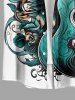 Flower Guitar Wing Print Buttons Pocket Hawaii Shirt For Men -  